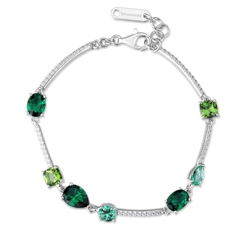 Bracelet Rigide en Argent Brosway Fancy - Idéal au Quotidien avec sa Touche Life Green