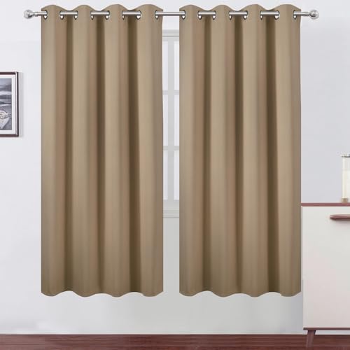 Image of LEMOMO Natural Thermal Blackout Curtains /52 x 72 Inch /Set of 2 Panels Room Darkening Curtains for Bedroom