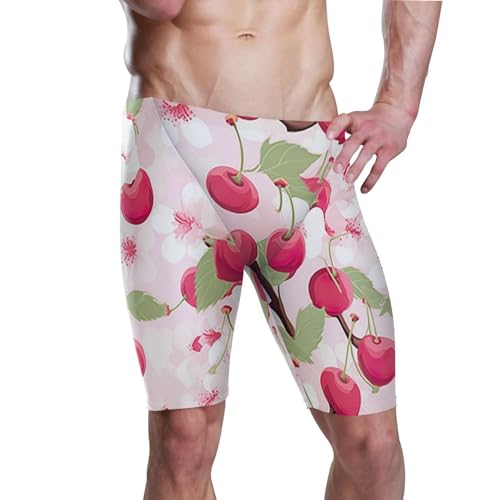 UMIRIKO Pink Cherry Fruit Mens Swim Jammers Swimsuit XL B0402286