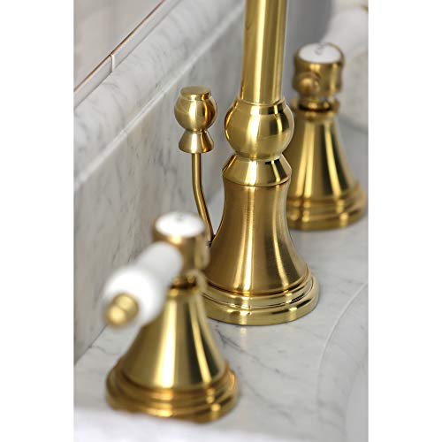 Kingston Brass KS2987BPL Bel-Air Widespread Bathroom Faucet, 14.13 x 6.31 x 11.5, Brushed Brass