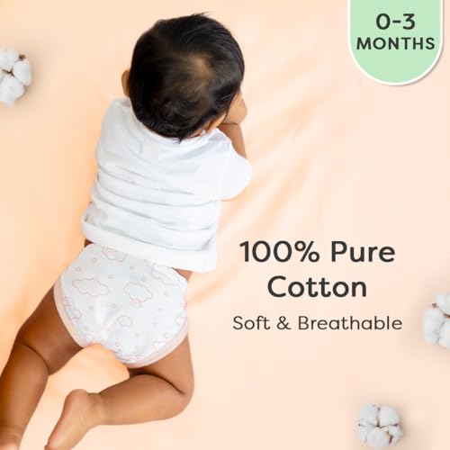 Image of SuperBottoms BASIC 100% Pure Cotton Langot for New Born 0-3 Months - Baby Gift Set for New Born - Pack of 6 - Fits Up To 5KG