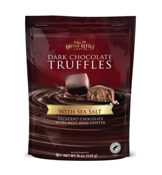 Copper Kettle Candy Company Dark Chocolate Truffles with Sea Salt, 16 Ounces