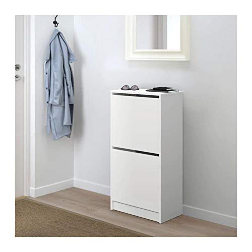 Meuble à chaussures BISSA à double compartiment modulable blanc - 4