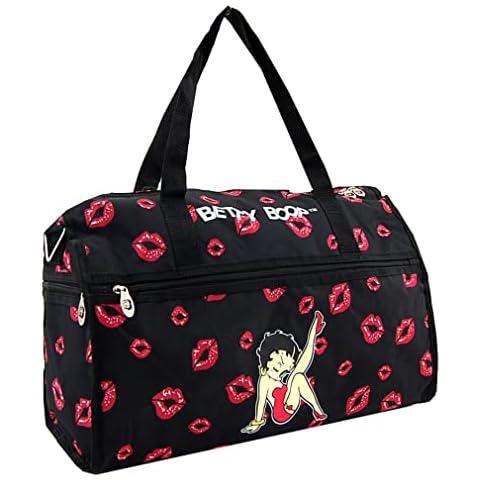 Betty Boop Large Duffel Bag with Long Strap (Black) Cover