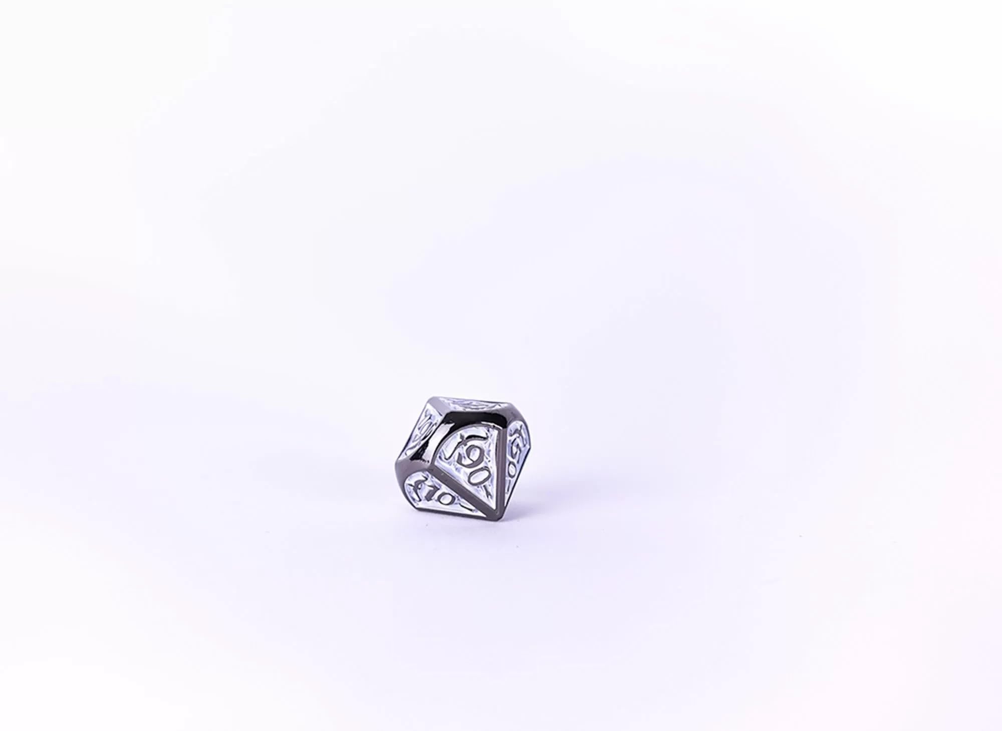Juego de dados LPG - Metal RPG Draco Dark Light Blue/Silver