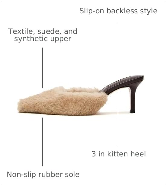Image of DOEYG Women Pointed Toe Bow Heels Mules Slip on Stiletto Heels Sandals Dress Party Wedding Studded Heels Pumps