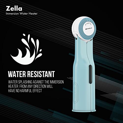 Havells Plastic Zella 1500 watts Immersion Heater|Automatic Cut-Off,Temp. Setting,Isi Mark 3 Pin Molded Plug|Protection Cover,Nickel Plating,Smart Switch For Safe... - Image 6