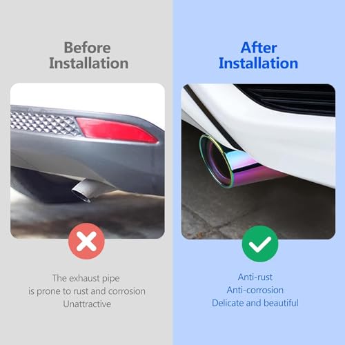 Image of Automaze Car Exhaust Tail Muffler Tip Show Pipe 60mm, Curved Oval, Stainless Steel (Multicolor)