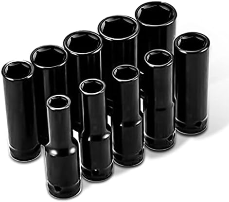1/2" Impact Deep Socket Set, Aserell 10Pcs 10-24mm Hex Nuts Metric Impact Sockets Drive Tool 1/2 Inch for Automotive and DIY Tasks with Carrying Case