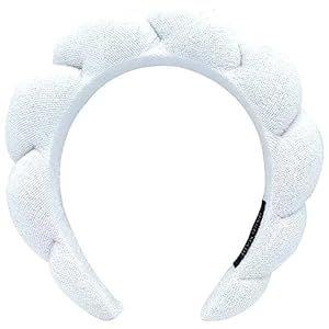 Spa Headbands for Face Washing & Makeup Removal – Bubble Skincare Terry Cloth Puffy Headbands for Mask Treatment