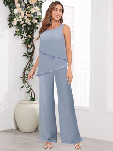 3 Piece Mother of The Bride Pant Suits for Wedding Chiffon Jackets Formal Pantsuits for Women Dressy3