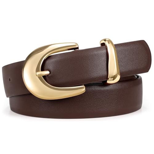 XZQTIVE Women PU Leather Belt for Jeans Pants Ladies Fashion Skinny belt with Gold Silver Buckle