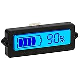 Battery Level Indicator 12V, DROK DC 8-63V 24V 36V 48V LCD Digital Remaining Capacity Status Monitor Tester Meter Detector Gauge for Lead Acid Lithium-ion Cell Automotive