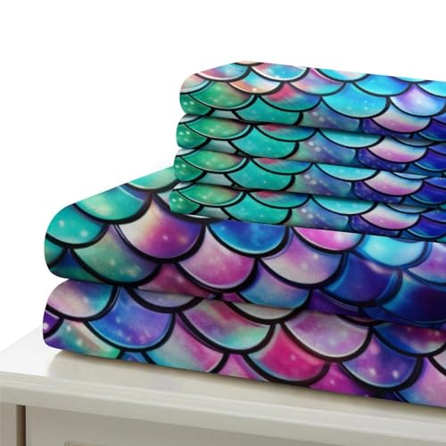 Housse de couette fermeture à glissière sirène, parure lit double microfibre - 7