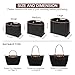 DOIAPUOS Felt Purse Organizer Insert for Longchamp Le Pliage L Bag Handbag Leather edge Longchamp Organizer Insert (Black, Large)