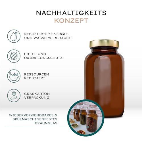 Bio Triphala - 180 Kapseln hochdosiert / 1500 mg Triphala Pulver pro Tagesdosis/Hochwertige Ayurveda Nahrungsergänzung/Vegan, Zertifiziert & Nachhaltig im Glas – Bild 4