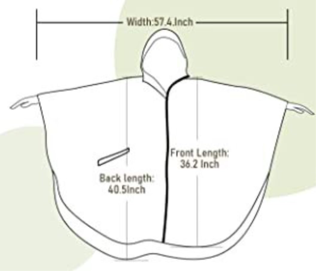 Capa de Lluvia Reutilizable Poncho De Lluvia Capa Para Adultos Impermeable Ligero Y Transpirable Grande Ropa de Agua para Exteriores
