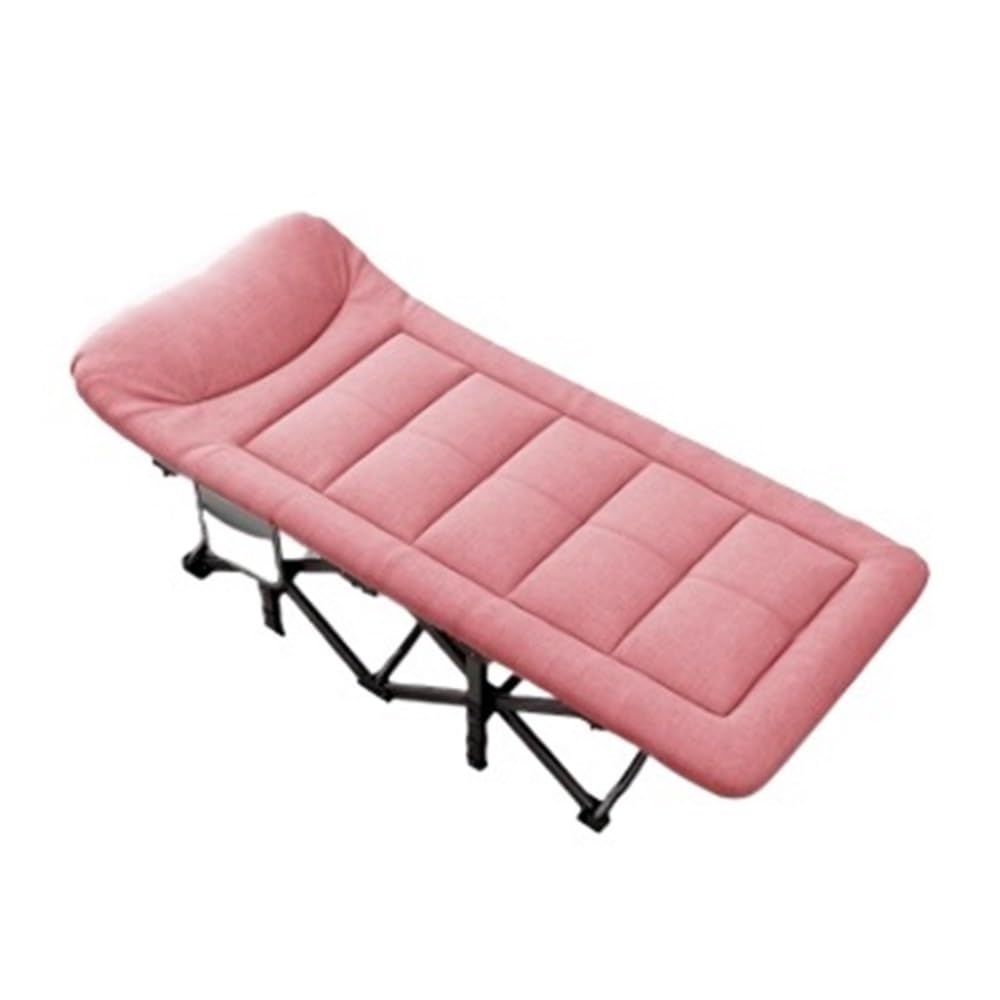 Poltrona reclinabile pieghevole, Letto singolo, pisolino in ufficio, poltrona, letto, da viaggio, di accompagnamento, reclinabile(Pink)