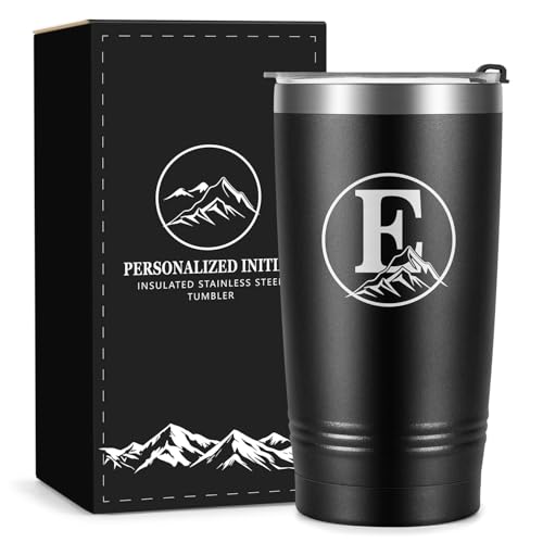 Consejos para Comprar dia del padre taza para comprar online. 42 Regalos personalizados para hombres – Taza de café aislada de acero inoxidable A-Z de 20 onzas con inicial personalizada, regalo único para el día del padre, regalo de...
