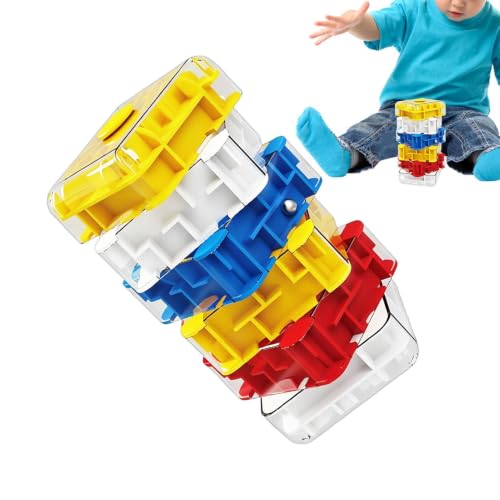 Cubo laberinto 3D y rompecabezas de seis caras, juguete de ingenio infantil
