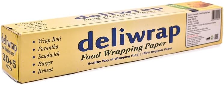deliwrap Food Wrapping Paper 20+5 Mtr | Food Wrapping, Packing, Reheating, Storing and Serving (Pack of 1)