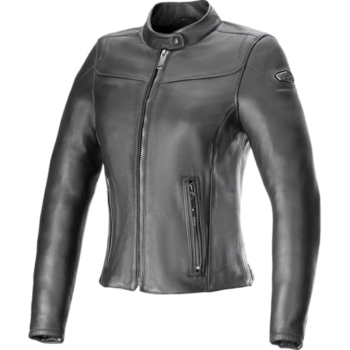 TORY - Chaqueta de piel para mujer (talla XXL, regular, negro/negro)