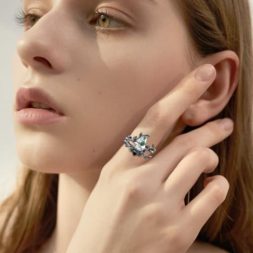 Natural Moss Agate Engagement Ring Sets for Women Solid Gold 10K/14K/18K Marquise/Hexagon/Kite/Coffin Cut Moss Agate Wedding Rings Jewelry Gifts for Her4