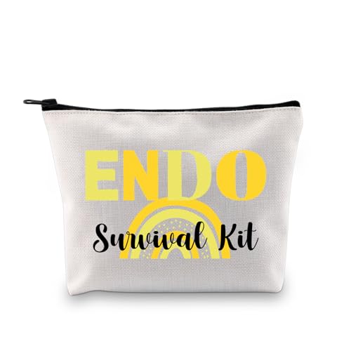 G2TUP Kit de sobrevivência ENDO para endometriose bolsa de maquiagem para endometriose guerreiro bolsa cosmética presente para doenças crônicas, Kit de sobrevivência ENDO MB
