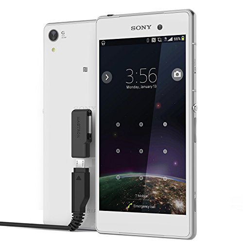 [ Magnector X ] High Performance Sony Xperia Z1 / Z2 / Z1S / Z3 Compact Magnetic Charging Adapter for Micro USB Cable - Enhanced Magnetic Connection and Charging Speed [ Black ]