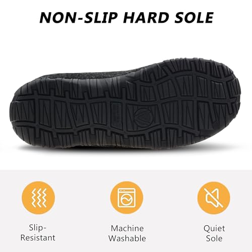 Lulex Mens Bedroom Memory Foam Slippers Slip On Indoor Outdoor Warm House Shoes4