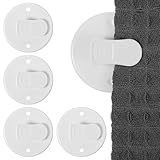 4 Stück Schutz-Spritzschutz-Clips, Selbstklebend Duschvorhang Clips, Winddichte Schutz Clips, Duschvorhang Halterung, Vorhang Clip, Badezimmer Vorhang Klammern für Dusche Hängend Camper Heimdeko(Weiß)