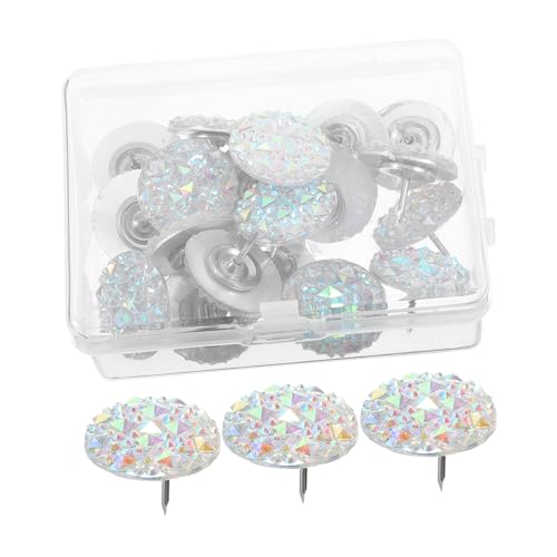 STOBOK 20 Piezas Chinchetas De Strass De Resina Patas Empuje De Diamantes De Imitación Alfiler De Mapa Alfiler De Pared Tachuelas y Chinchetas Accesorio De Cartel Respaldos De Alfileres