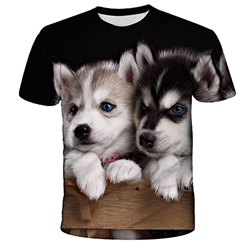 Verano 3D Estampado De Perro Ropa para Niños Camiseta Gráfica De Manga Corta Harajuku Perro Niños Camiseta Moda Camisetas Tops CT-1701 5T Cover