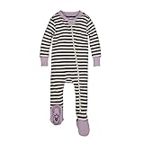 Burt's Bees Baby Baby Organic Zip Front Sleeper, Blackberry Mini Stripe, 0-3 Months