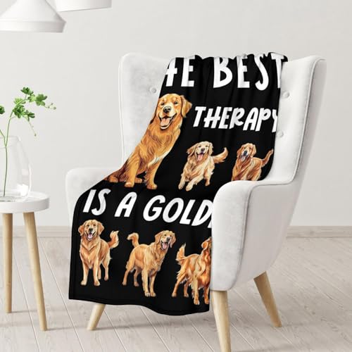 Golden Retriever Blanket - 30x40 Inches Size for Baby - Soft Fluffy Throw for Couch, Work - Black Funny Fuzzy Gifts