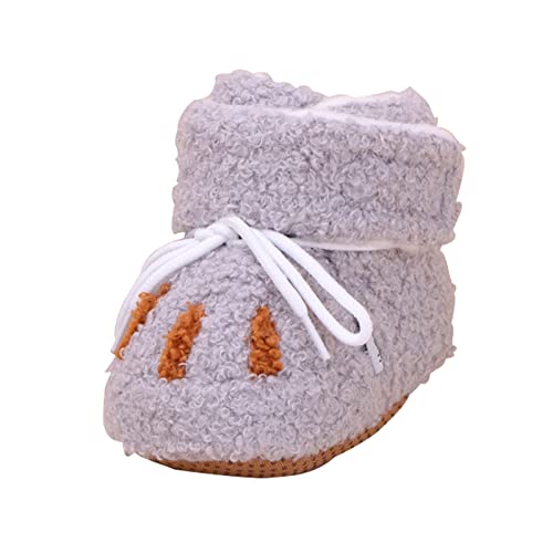 Baby Soft Fleece Booties Infant Slippers Socks Shoe Non Slip Toddler First Walk Winter Ankle Shoes
