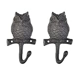 brandname RRRuo Owl Cast Iron Wall Hook Owl Vintage Design Decorative for Clothes Keys Hats Scarves