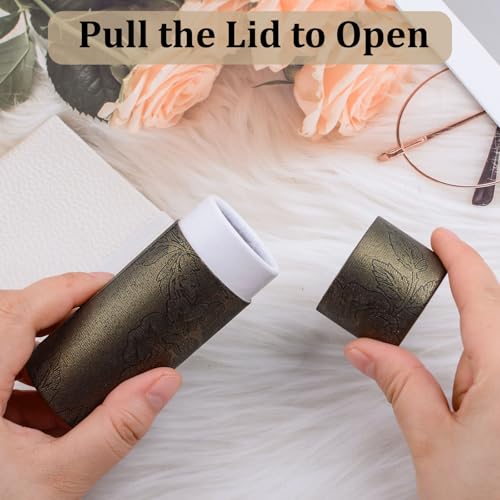 WANDIC Dark Gold Kraft Paperboard Tubes, 10Pcs Round Kraft Paper Containers for Tea Coffee Crafts Gift Packaging Non-Push (20ml) - Image 3