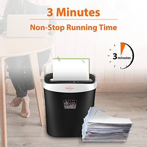 Image of Vidateco 9 Sheet Paper Shredder Home Shredder (9 Sheet Silver & Black) | Anti-Jam P-4 High Security Cross Cut, 3.9-Gallon Basket, Shreds Credit Cards, CDs, Staples & Paper Clips, ETL