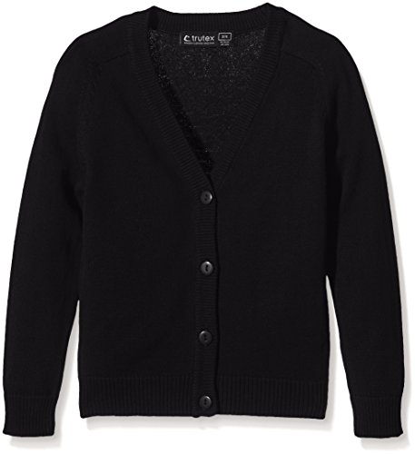 Trutex Limited Girls Cotton V Neck - Gilet - uni - Fille - Noir - 13 ans (Taille fabricant: Small)