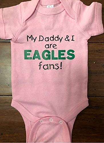 Teesbytini Eagles Onesie® My Daddy And I Are Eagles Fans Baby Onesie® Bodysuit One Piece thumb #4