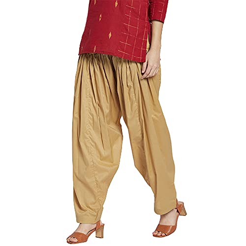 Image of GO COLORS Soft Cotton Salwar for Women | Relaxed Fit, Mid Rise, Ankle Length, Drawstrings