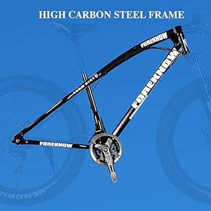 20/24/26 x 4,0 Zoll Dickes Rad-Mountainbike, Fat Tire Mountain Trail Bike für Erwachsene, 7/21/24/27/30-Gang-Fahrrad, Rahmen aus Kohlenstoffstahl, Doppelfederung – Bild 4