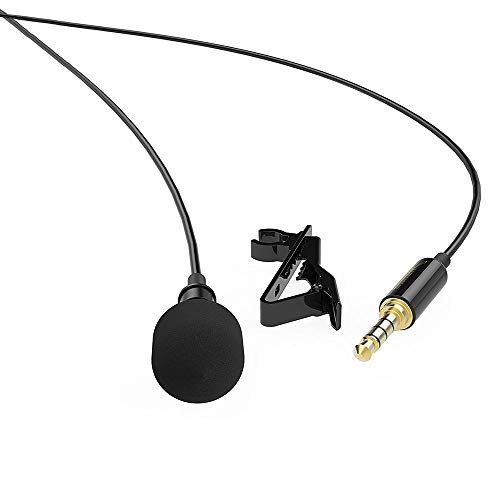 ANCLLO Lavalier Lapel Clip-on Omnidireccional Condensador Micrófono de Solapa para Cámara Smartphone Microfono para Moviles Entrevista Podcast en vivo