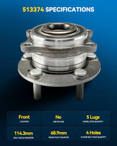 Image of PHILTOP 513374 x2 Front Wheel Bearing Hub Assembly for Hyundai Sonata