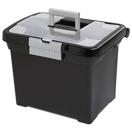 Sterilite Portable Lockable File Box Organizer With Handle And Clear Lid (12 Pack) #TOP21
