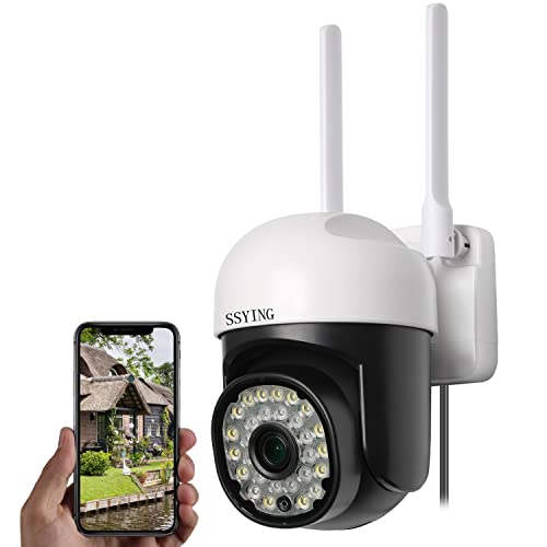 SSYING Outdoor WiFi Security Cameras,360 Degree HD Dome Surveillance Cameras, 2-Way Audio Security PTZ Camera, IP66 Waterproof Outdoor Camera, Free Cloud Storage SSYING Outdoor WiFi Security Cameras,360 Degree HD Dome Surveillance Cameras, 2-Way Audio Security PTZ Camera, IP66 Waterproof Outdoor Camera, Free Cloud Storage