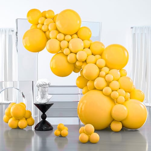 Image of PartyWoo Mustard Yellow Balloons 100pcs Different Sizes of 36 18 12 10 5 Inch Yellow Fall Balloon Arch Kit for Birthday Engagement Baby Shower Bee Sunflower Little Cutie Party Decorations Yellow-Y10