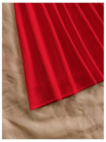 Image of OYOANGLE Women's Cut Out Smocked Sundress Backless Ruffle A Line Cami Dress Flowy Mini Dress