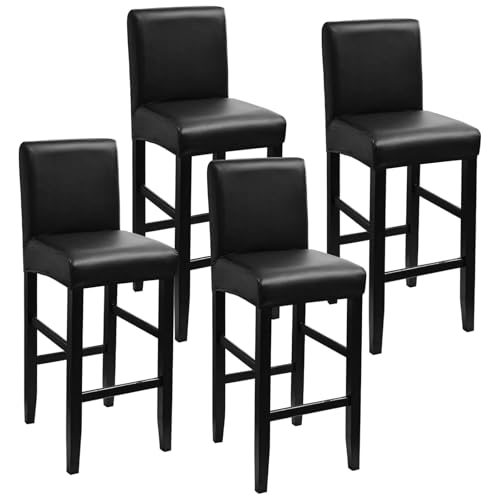 OMISTAR 4 Pcs Bar Stool Covers, Waterproof Stretch PU Leather Chair Covers, Removable Stool Slipcovers, Bar High Chair Covers with Elastic Bands, Washable Pub Chair Covers OMISTAR 4 Pcs Bar Stool Covers, Waterproof Stretch PU Leather Chair Covers, Removable Stool Slipcovers, Bar High Chair Covers with Elastic Bands, Washable Pub Chair Covers